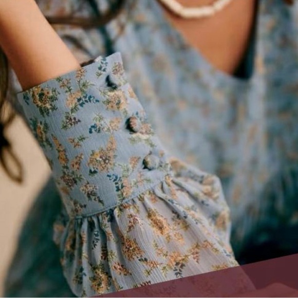 Sezane Blue Floral Mini Dress - Picture 3 of 7